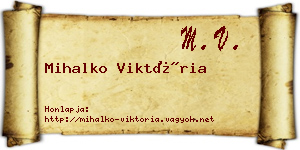 Mihalko Viktória névjegykártya